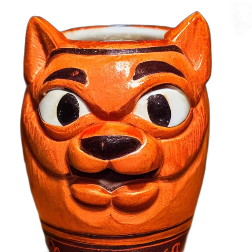 mask, face, 3d render, photorealistic, closeup, photograph, orange, garfield transparent PNG cut-out