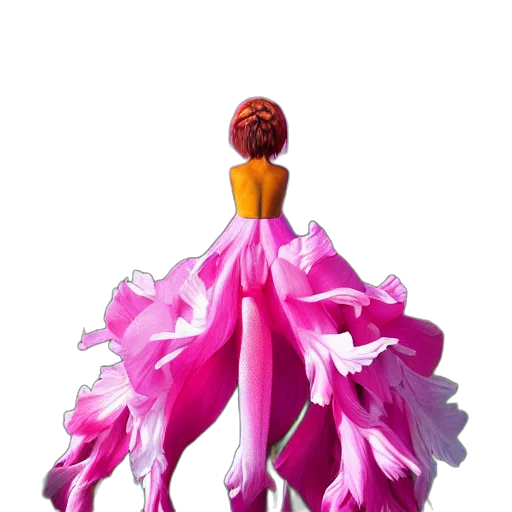 dress, flower, crown, hair transparent PNG cut-out