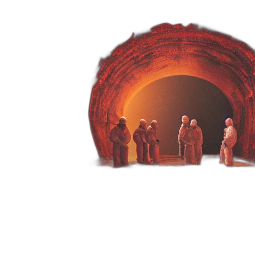 mask, concept art, 3d render, fire, outer space, fog, forest, red transparent PNG cut-out