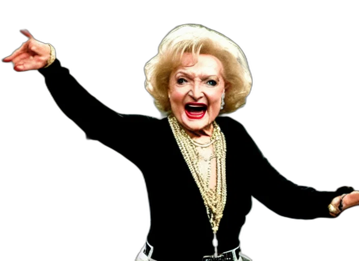 publicity, photo, still, betty, white, gangsta, rapper, live transparent PNG cut-out