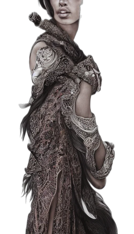 dress, jacket, jewelry, mask transparent PNG cut-out