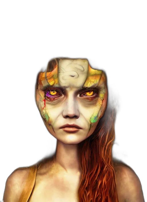 face, mask, creature, dragon, fantasy art, concept art, photorealistic, watercolor transparent PNG cut-out