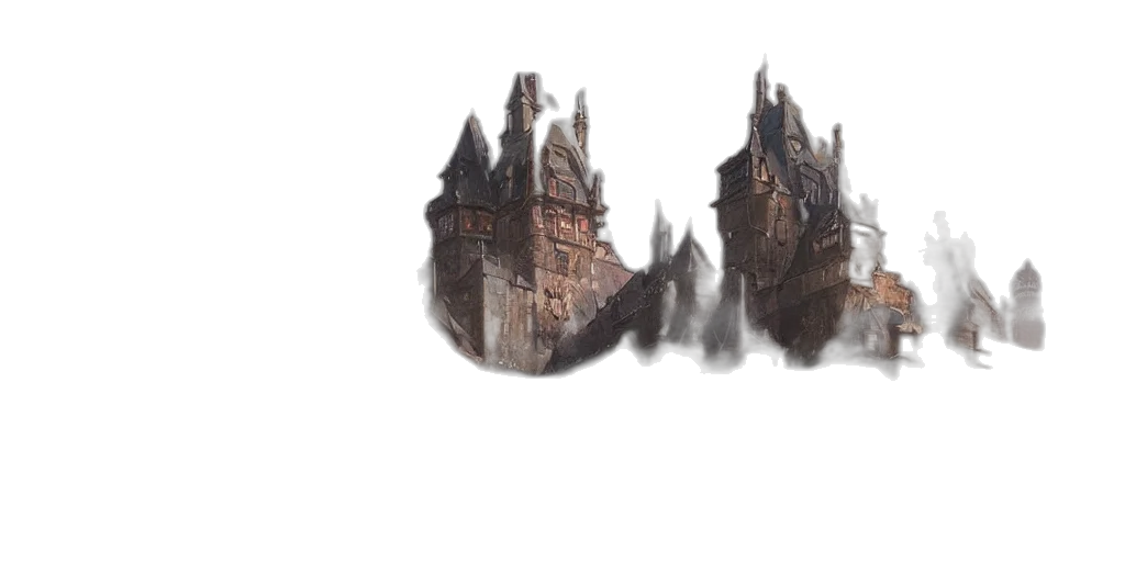 dragon, building, crown, concept art, fantasy art, photorealistic, watercolor, fog transparent PNG cut-out
