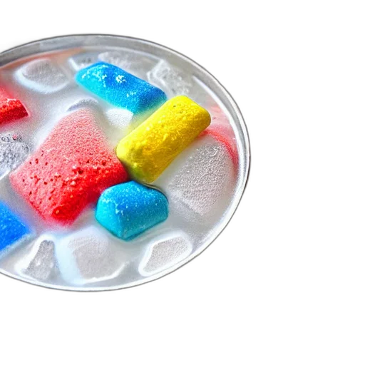 food, 3d render, vaporwave, colorful transparent PNG cut-out