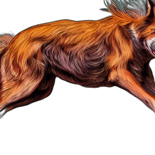 animal, creature, hair, dragon, concept art, 3d render, photorealistic, fantasy art transparent PNG cut-out