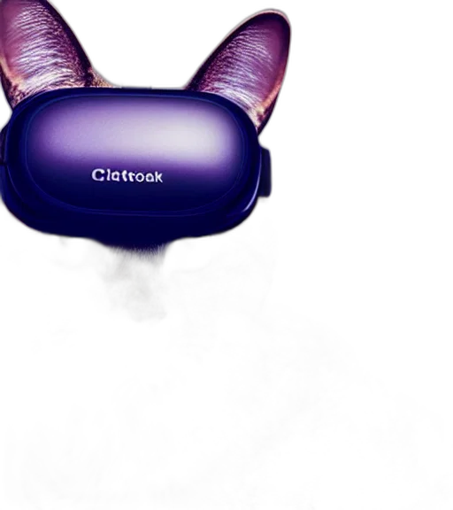 robot, 3d render, photorealistic, photo, cat, wearing, headset, head transparent PNG cut-out