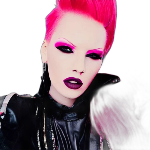hair, face, photorealistic, cyberpunk, fantasy art, cartoon, neon, dark transparent PNG cut-out