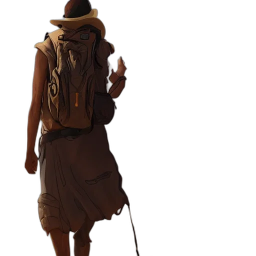 staff, jacket, hat, mask, concept art, 3d render, fantasy art, photorealistic transparent PNG cut-out