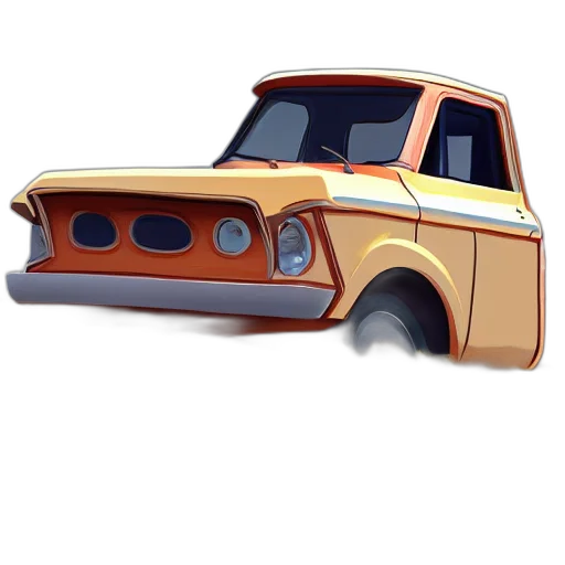 car, concept art, 3d render, photorealistic, cartoon, flying, pickup, truck transparent PNG cut-out
