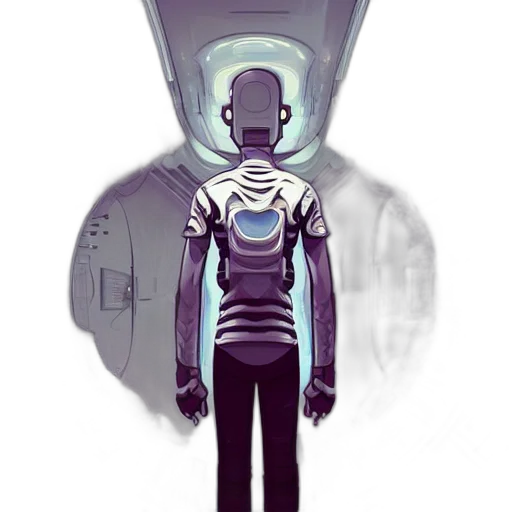 robot, jacket, mask, creature transparent PNG cut-out