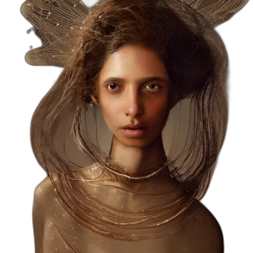 hair, mask, face, crown, concept art, fantasy art, photorealistic, oil painting transparent PNG cut-out