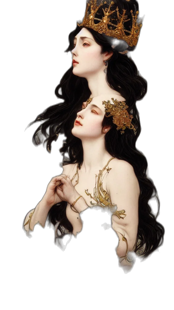 crown, jewelry, dress, fantasy art transparent PNG cut-out