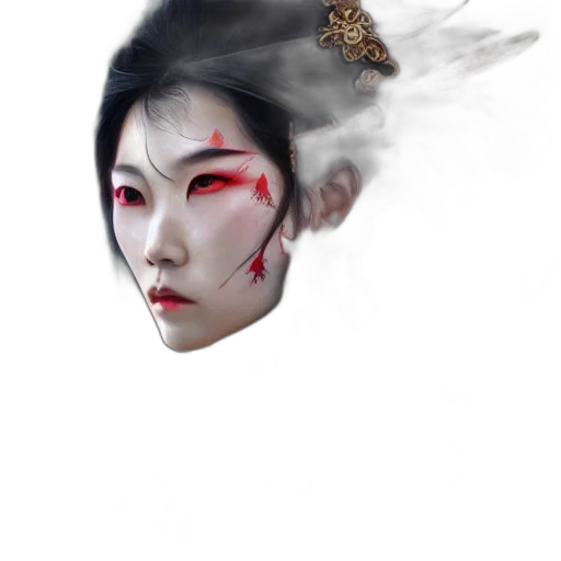 mask, face, staff, dragon, photorealistic, concept art, fantasy art, oil painting transparent PNG cut-out