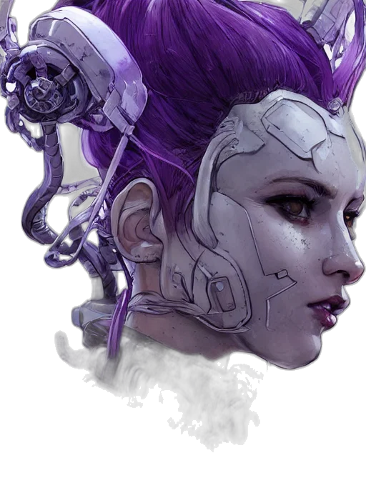 face, robot, mask, crown, concept art, cyberpunk, fantasy art, comic book art transparent PNG cut-out