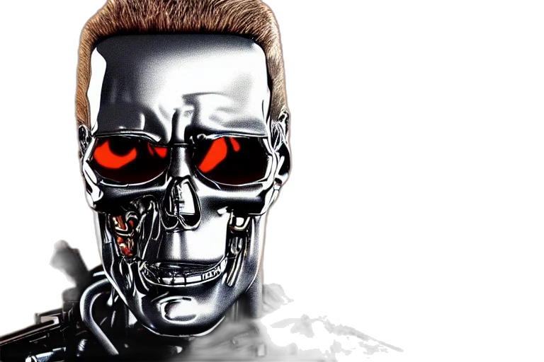 robot, cyberpunk, comic book art, 3d render, concept art, terminator, chrome, reflect transparent PNG cut-out