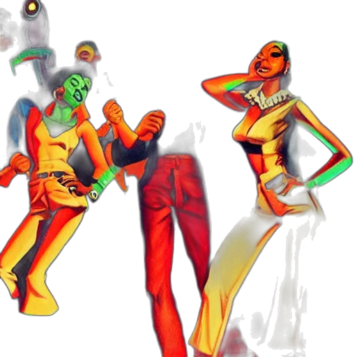 concept art, 3d render, comic book art, pixel art, outer space, neon lights, fire, neon transparent PNG cut-out