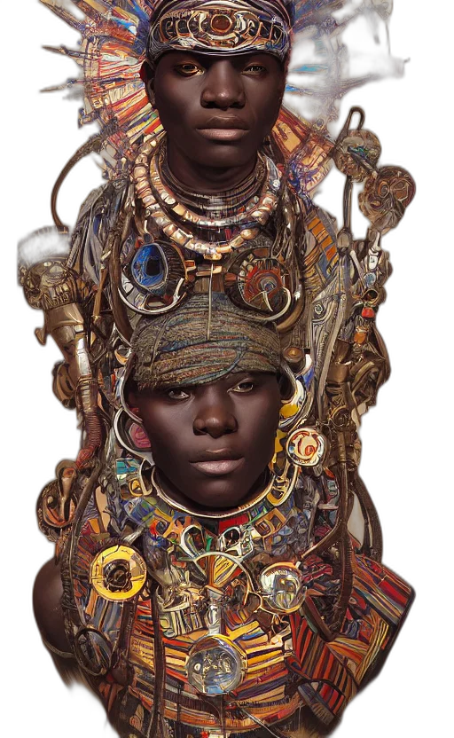 jewelry, crown, face, mask, photorealistic, concept art, retro, futuristic transparent PNG cut-out