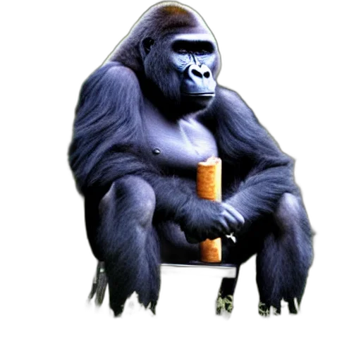 animal, creature, food, concept art, photorealistic, 3d render, pixel art, gorilla transparent PNG cut-out
