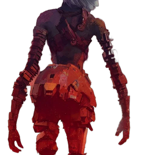 robot, creature, mask, staff transparent PNG cut-out