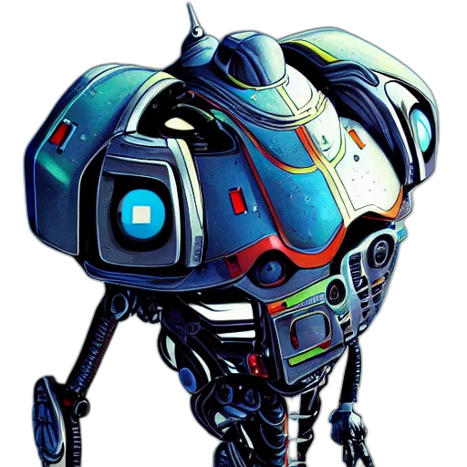 robot, weapon, concept art, 3d render transparent PNG cut-out