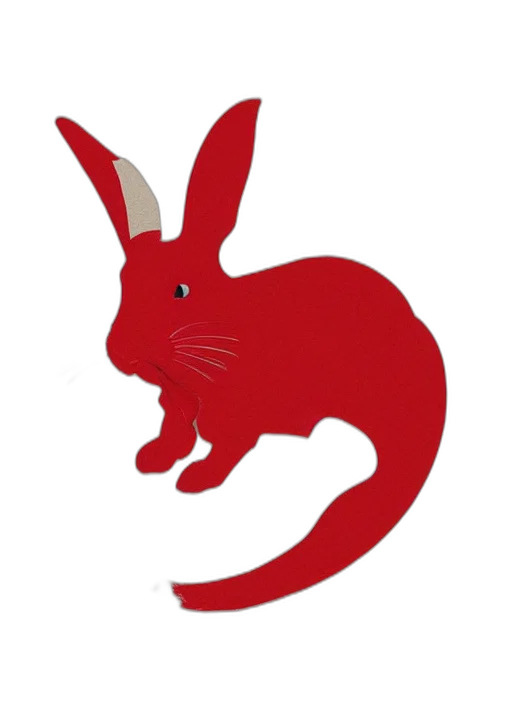 animal, 3d render, red, logo transparent PNG cut-out