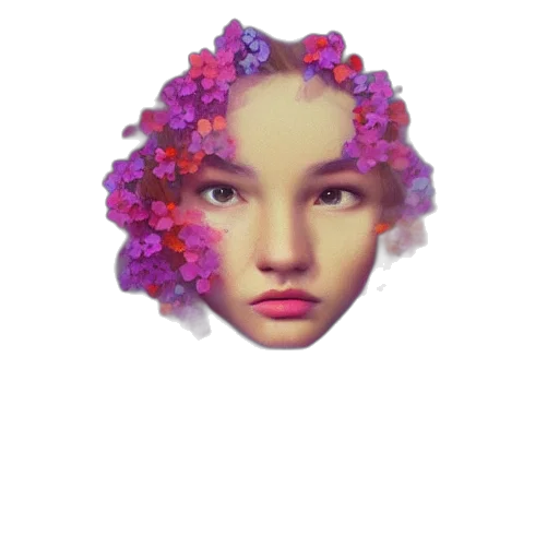 crown, face, flower, hair transparent PNG cut-out