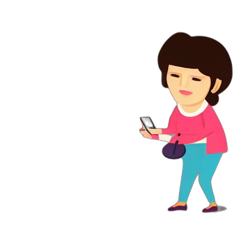 cartoon, pixel art, flat, design, illustration, grandma, dog, using transparent PNG cut-out