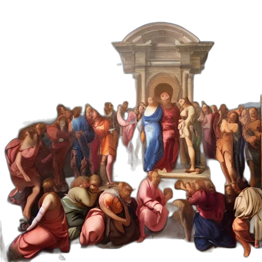 concept art, renaissance, painting, people transparent PNG cut-out
