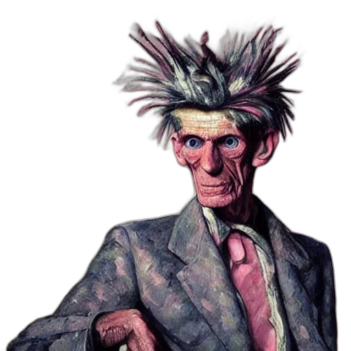 hat, jacket, staff, face transparent PNG cut-out
