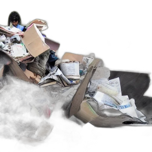 furniture, 3d render, family, raccoon, digging, through, gigantic, mound transparent PNG cut-out