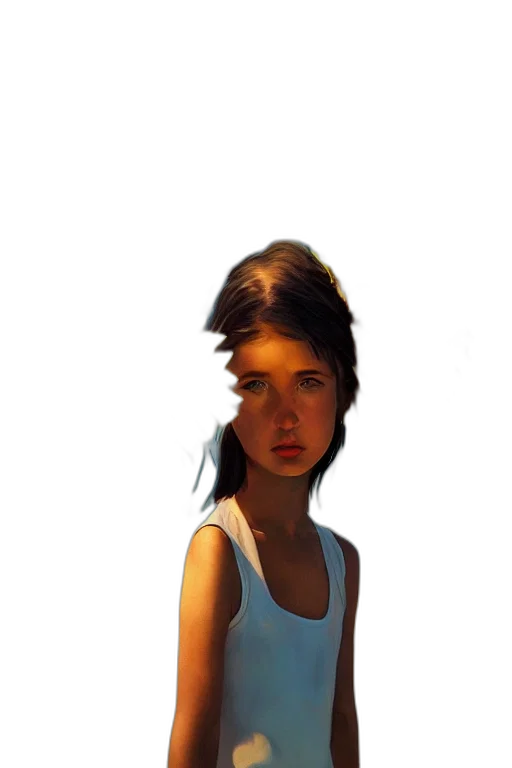 face, dress, hair, creature, photorealistic, oil painting, concept art, 3d render transparent PNG cut-out