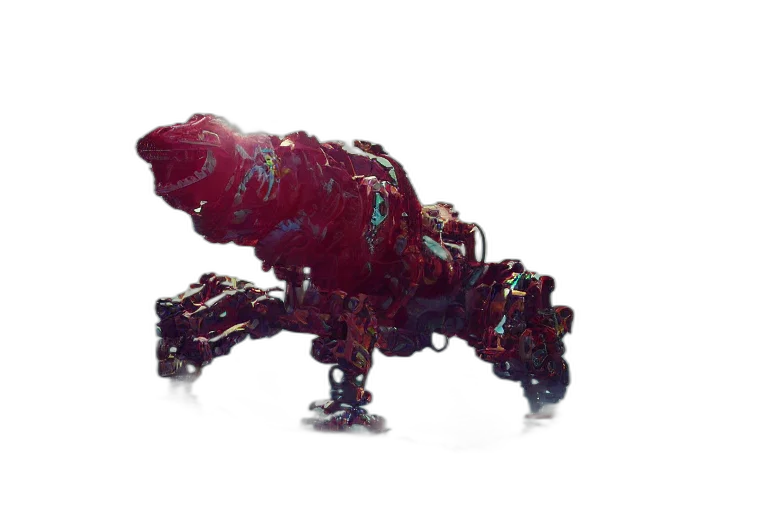 animal, robot, dragon, creature, 3d render, concept art, pixel art, photorealistic transparent PNG cut-out