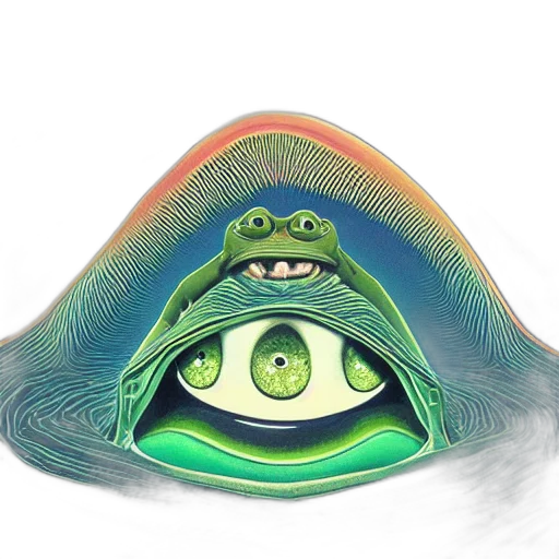 hat, mask, face, creature, concept art, watercolor, 3d render, photorealistic transparent PNG cut-out