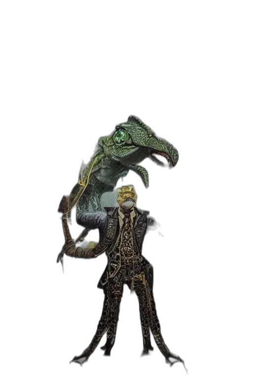 dragon, creature, staff, animal transparent PNG cut-out