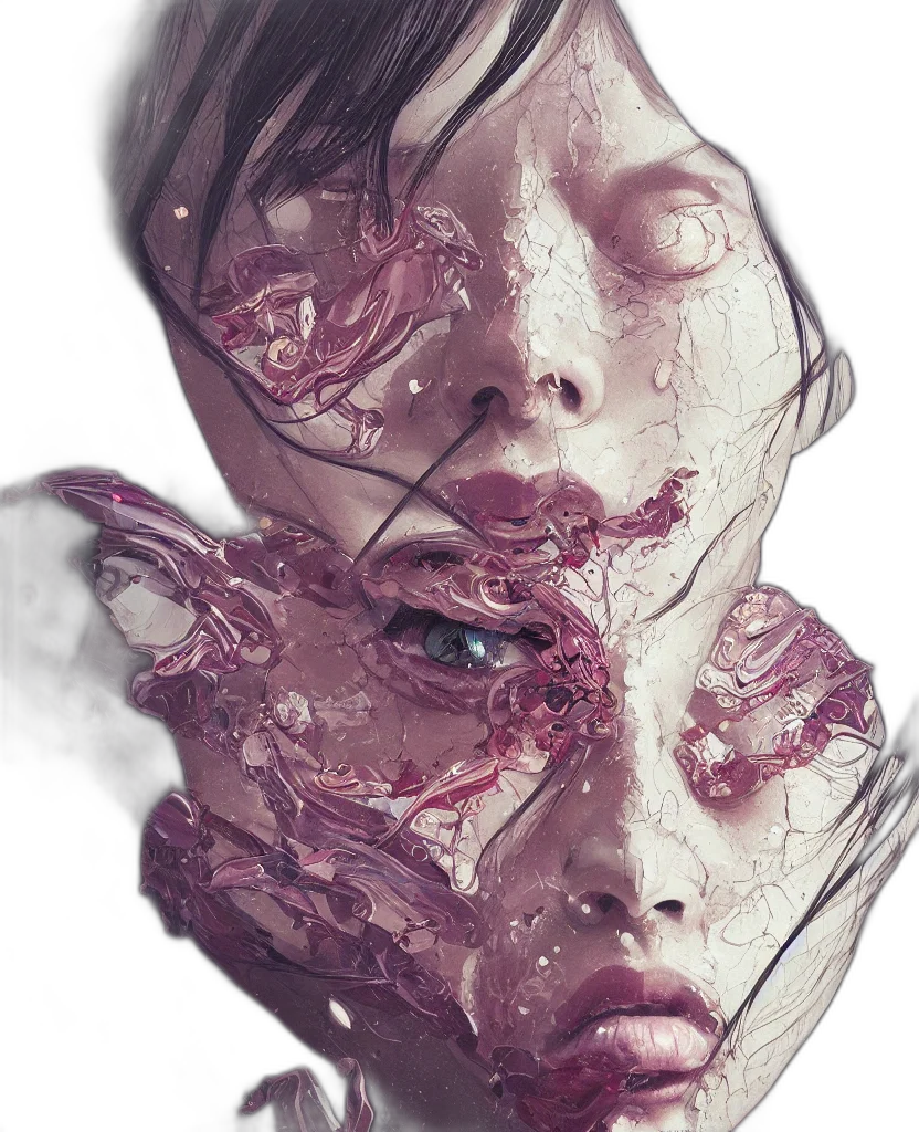 face, mask, creature, concept art transparent PNG cut-out