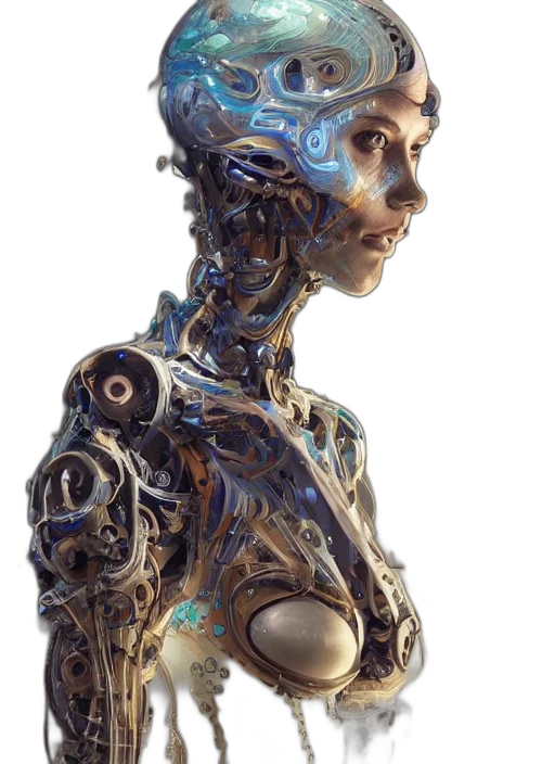 robot, dress, face, jewelry transparent PNG cut-out
