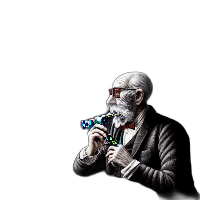 robot, staff, mask, face, concept art, comic book art, pixel art, cyberpunk transparent PNG cut-out