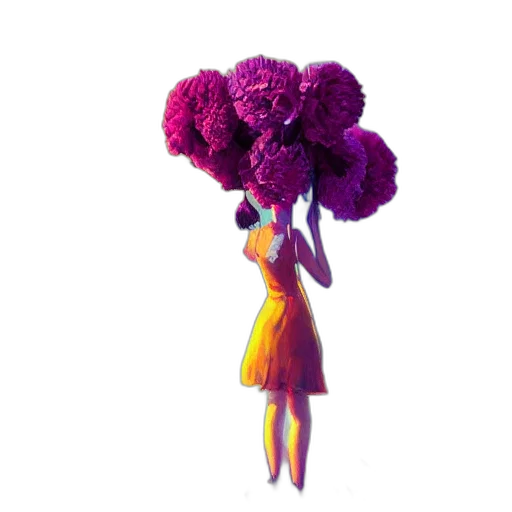flower, dress, hair, crown transparent PNG cut-out