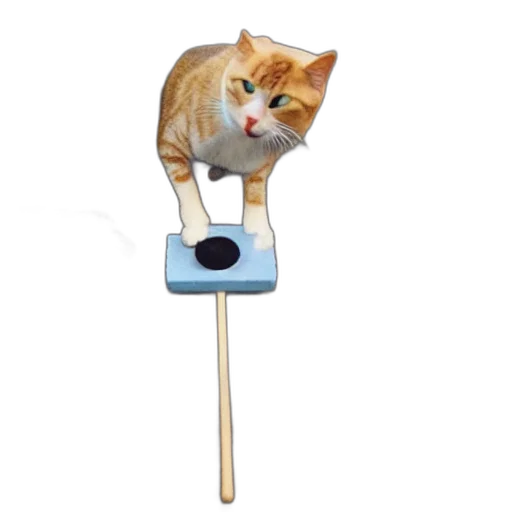 staff, weapon, animal, furniture, photorealistic, 3d render, concept art, cat transparent PNG cut-out