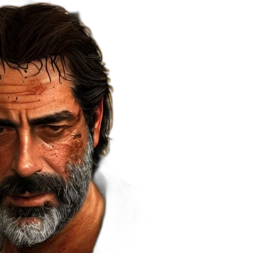 face, staff, weapon, photorealistic transparent PNG cut-out