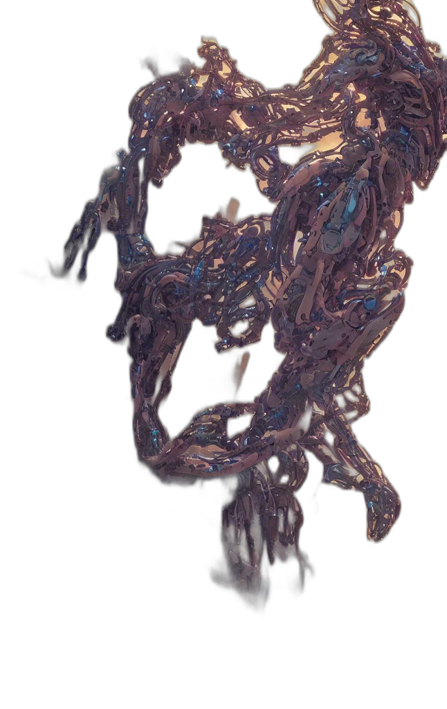 robot, hair, staff, creature transparent PNG cut-out