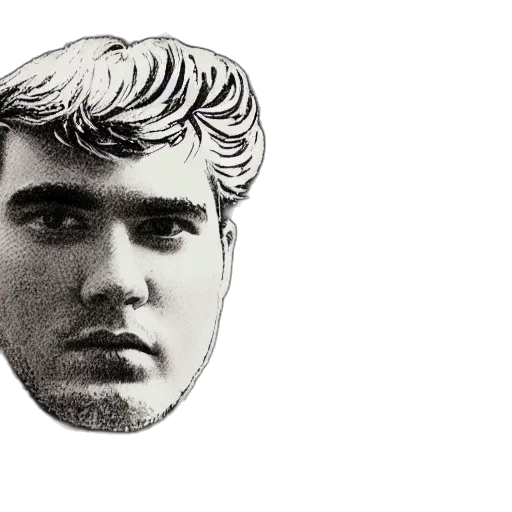 face, hair, crown, jacket, photorealistic, cartoon, vaporwave, pencil sketch transparent PNG cut-out