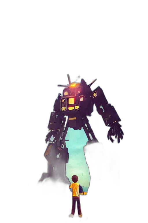 robot, weapon, staff, bottle, concept art, pixel art, 3d render, fantasy art transparent PNG cut-out