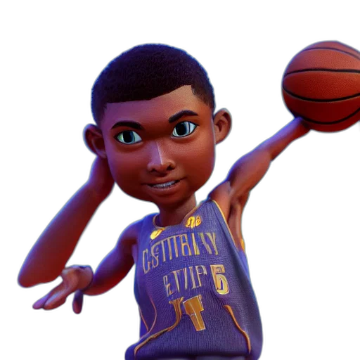 3d render, cartoon, concept art, steve, curry, basketball, player, beautiful transparent PNG cut-out