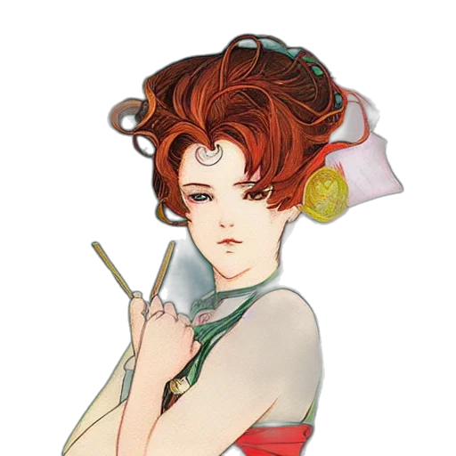 staff, crown, dress, umbrella, concept art, anime, pixel art, fantasy art transparent PNG cut-out