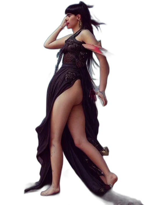 dress, staff, concept art, fantasy art transparent PNG cut-out