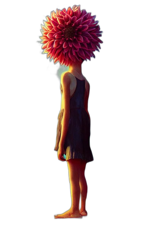 flower, dress, hat, crown, 3d render, concept art, photorealistic, fantasy art transparent PNG cut-out