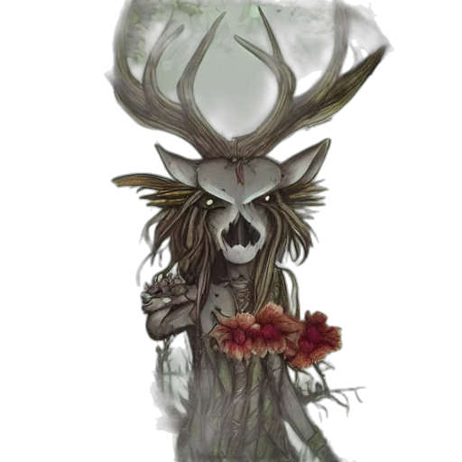 crown, staff, mask, creature transparent PNG cut-out