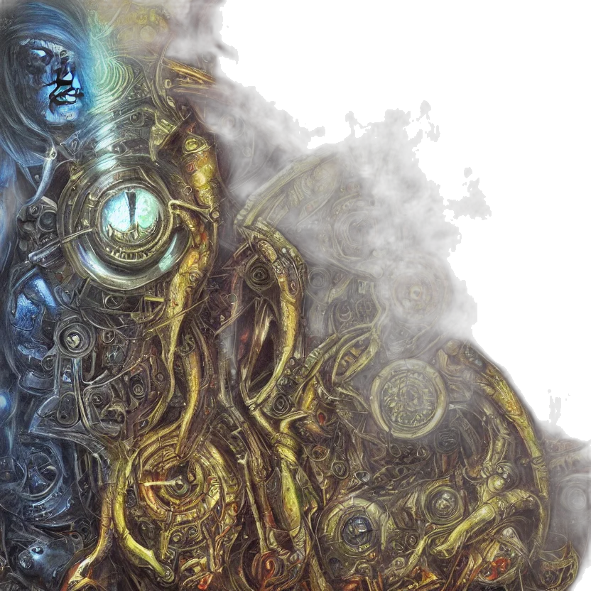 mask, robot, concept art, fantasy art transparent PNG cut-out