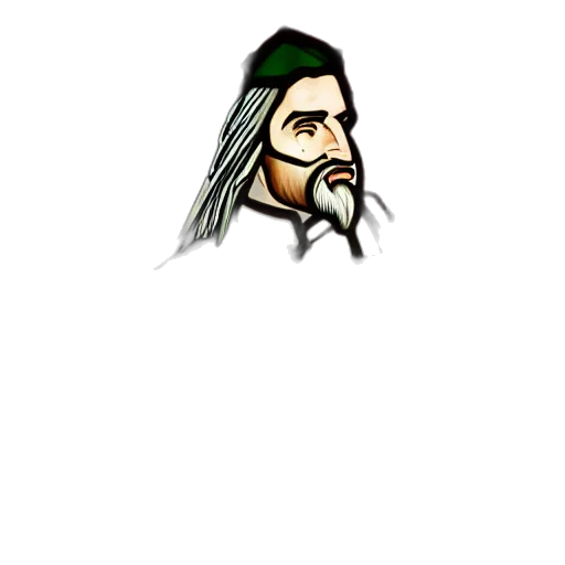 staff, hat, face, pixel art, concept art, fantasy art, cartoon, green transparent PNG cut-out